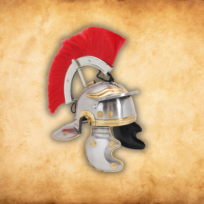 Roman Centurion Helmet With Red Plume 18G