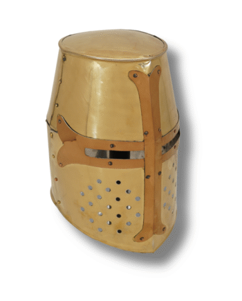 BRASS CRUSADER GREAT HELMET BRASS FINISH