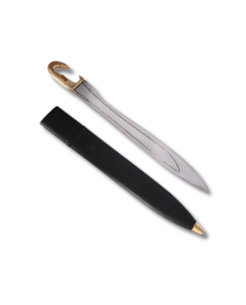 Greek Falcata Warrior Sword With Scabbard Brass Handle