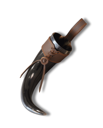 Genuine Ox-Horn Viking Drinking Horn Set