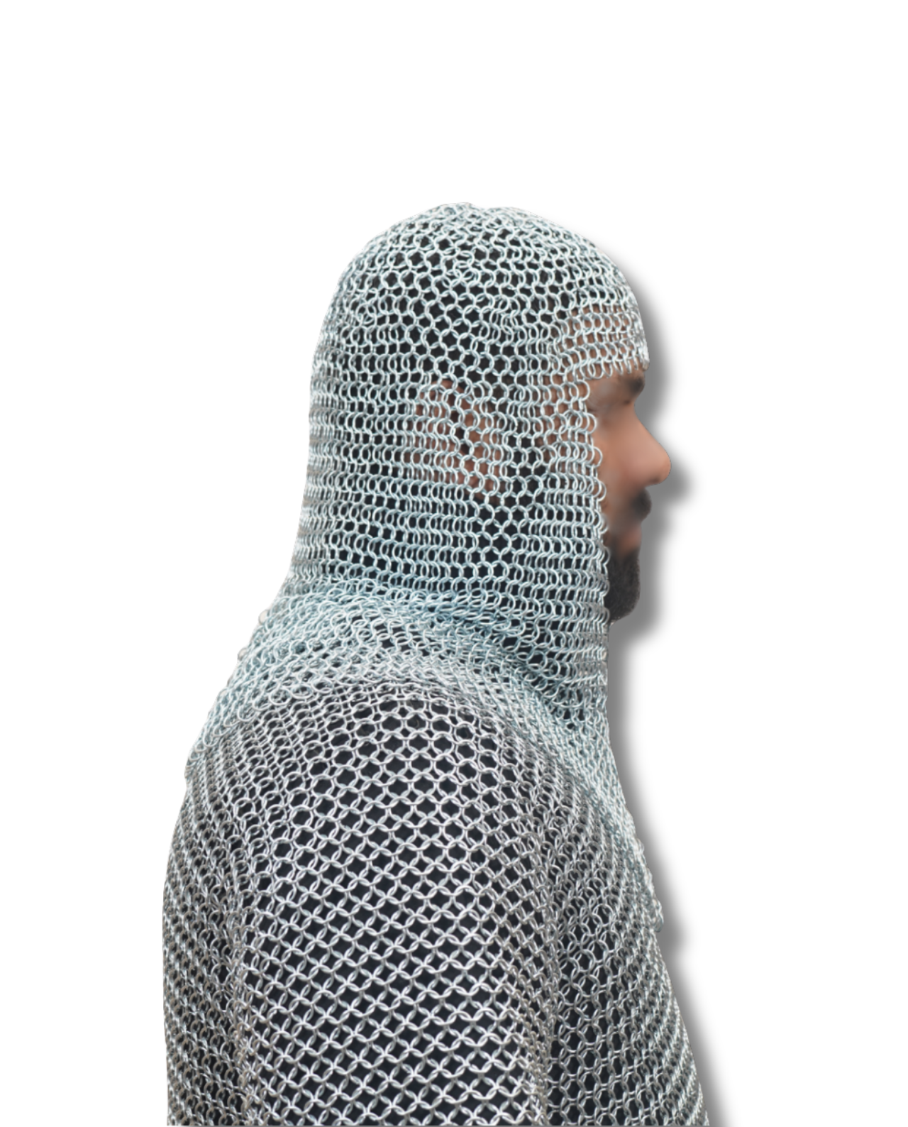 Chainmail with coif mild steel , 16 Gauge