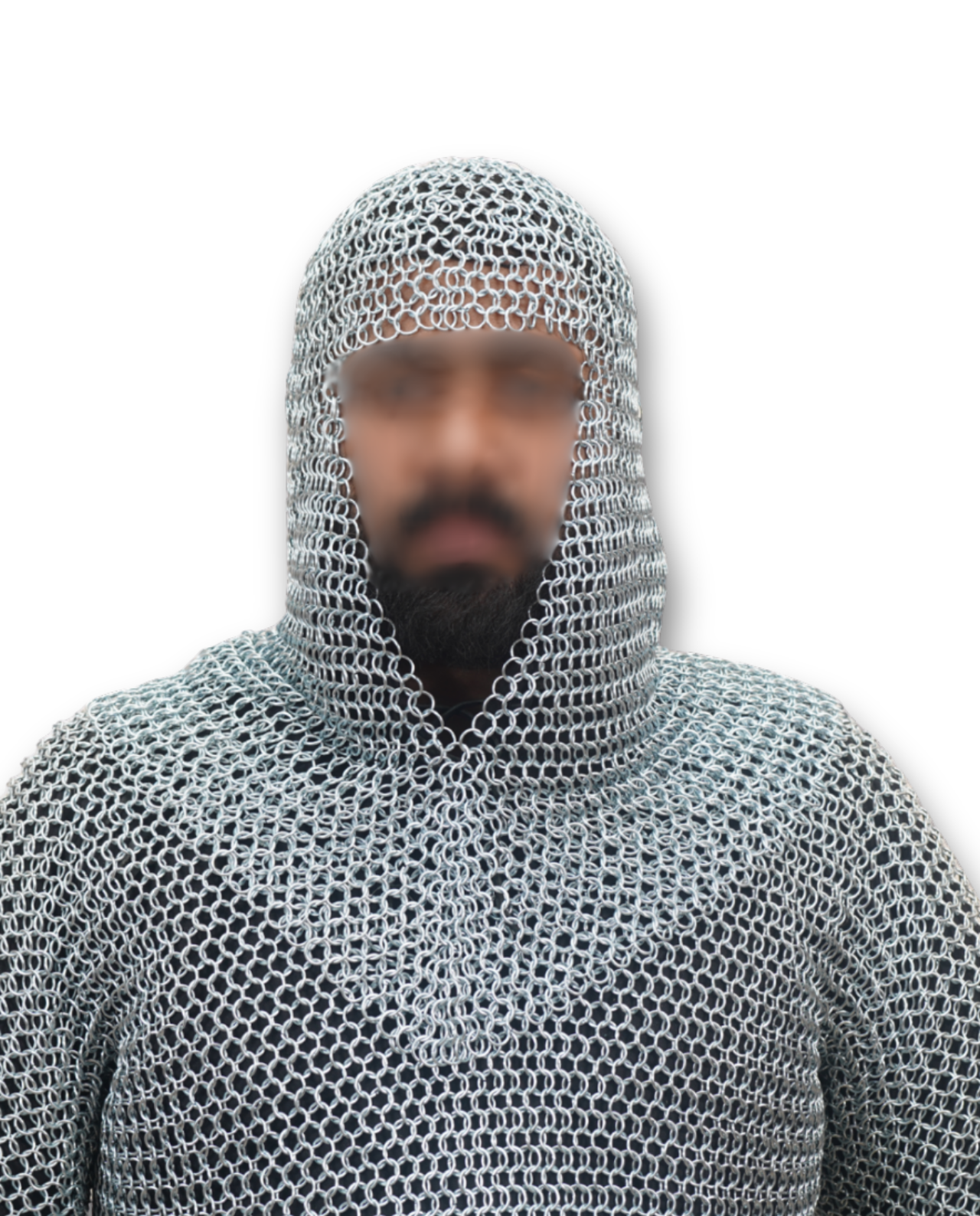 Chainmail with coif mild steel , 16 Gauge